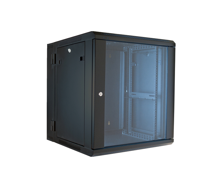 19" hinged wall equipment rack enclosure - 12u: erwen-12e